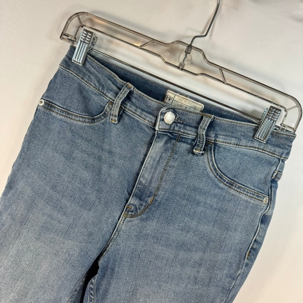 Free People Womens High Rise Skinny Jeans Blue Medium Wash Size 27 Stretch Denim